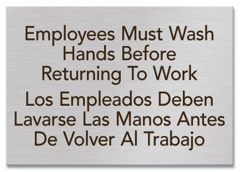 Wash Hands Sign - Bilingual