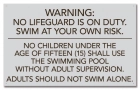 Washington DC No Lifeguard Pool Rules Sign