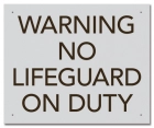 Washington DC No Lifeguard Pool Sign