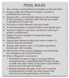 Washington Pool Rules Sign