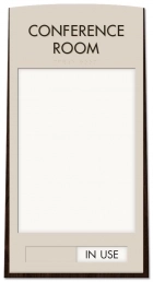 2-Line Meeting Room Sign w/Window & Sliding Panel