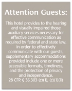Attention Guests Sign: Hearing & Visually Impaired