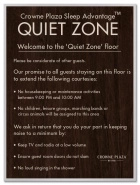 Crowne Plaza Quiet Zone Rules