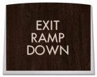 "Exit Ramp Down" Egress Sign - CA Compliant