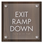 "Exit Ramp Down" Egress Sign - CA Compliant