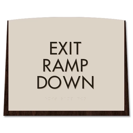 "Exit Ramp Down" Egress Sign - CA Compliant