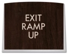 "Exit Ramp Up" Egress Sign - CA Compliant
