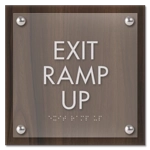 "Exit Ramp Up" Egress Sign - CA Compliant