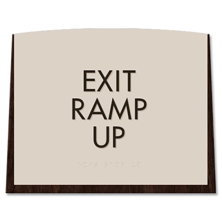 "Exit Ramp Up" Egress Sign - CA Compliant