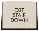 "Exit Stair Down" Egress Sign - CA Compliant