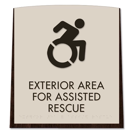 Exterior Area for Assisted Rescue Sign - Dynamic ISA Symbol