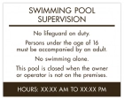 Guest Room Pool Supervision Sign - NJ Compliant