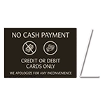 No Cash Payment - Easel Sign