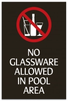 No Glassware Sign