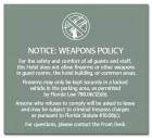 'Notice: Weapons Policy' Sign w/Symbol - FL Compliant - Acrylic Version