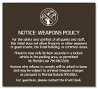 'Notice: Weapons Policy' Sign w/Symbol - FL Compliant - Celtec Version
