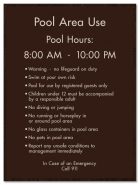 Pool Hours & Policies Sign (Customizable)