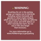 Warning Sign: Enclosed Parking Facilities
