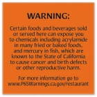 Warning Sign: Foods and Beverages