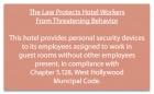 West Hollywood CA Housekeeper Protection Notice - Acrylic - 4 Pk