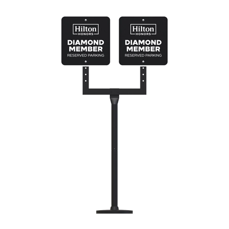 Diamond Member Reserved Parking Sign -2 Signs w/Post, Base, and U-Bracket