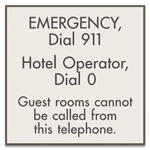 "Emergency Telephone Front Desk" Sign