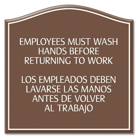 Employees Must Wash Hands... with Spanish
