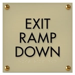 "Exit Ramp Down" Egress Sign - CA Compliant