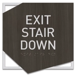 "Exit Stair Down" Egress Sign - CA Compliant