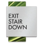 "Exit Stair Down" Egress Sign - CA Compliant