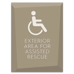 Exterior Area for Assisted Rescue Sign - ISA Symbol