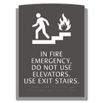 In Fire Emergency, Do Not Use Elevator - No Braille
