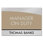 Manager on Duty Sign w/ Nameplate