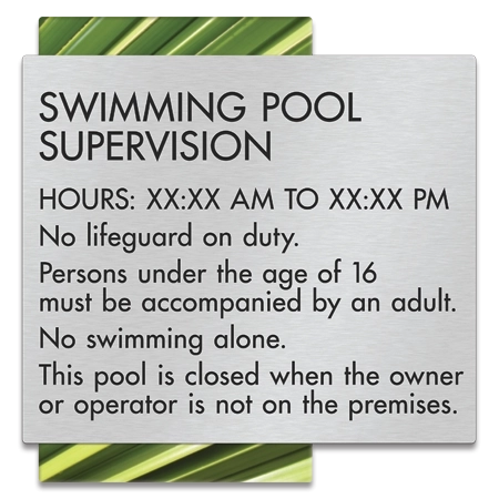 NJ Front Desk Pool Sign - Fredonia