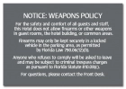 'Notice: Weapons Policy' Sign - FL Compliant - Celtec Version