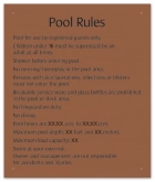 Pool Rules Sign