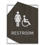 Restroom Sign w/Female & ISA Symbols
