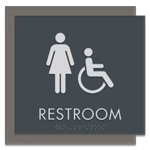 Restroom Sign w/ Female & ISA Symbols