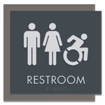 Restroom Sign w/Unisex & Dynamic ISA Symbols