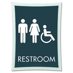 Restroom Sign w/ Unisex & ISA Symbols