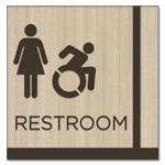 Restroom Sign w/Unisex & ISA Symbols