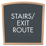 "Stairs/Exit Route" Egress Sign - CA Compliant