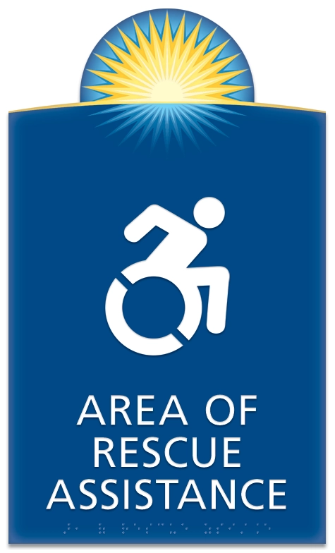 Area of Rescue Assistance Sign - NYC Compliant