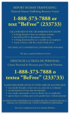 Baltimore, Maryland Large Human Trafficking Notice - Acrylic