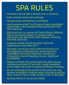 Delaware Spa Rules Warning Sign