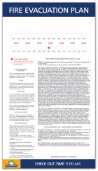 Evacuation Plan w/State Laws & Check Out Times