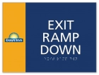 "Exit Ramp Down" Egress Sign - CA Compliant