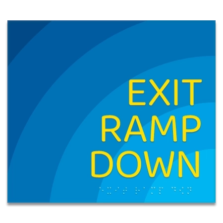 'Exit Ramp Down' Egress Sign - CA Compliant
