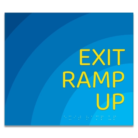 'Exit Ramp Up' Egress Sign - CA Compliant