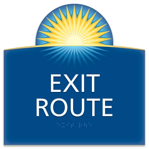 "Exit Route" Egress Sign - CA Compliant